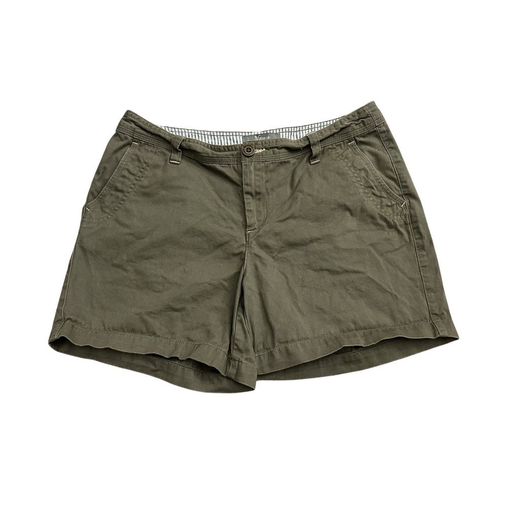 Natural Reflections Chino Shorts Womens 8 Olive Green Excellent Utility Mid Rise